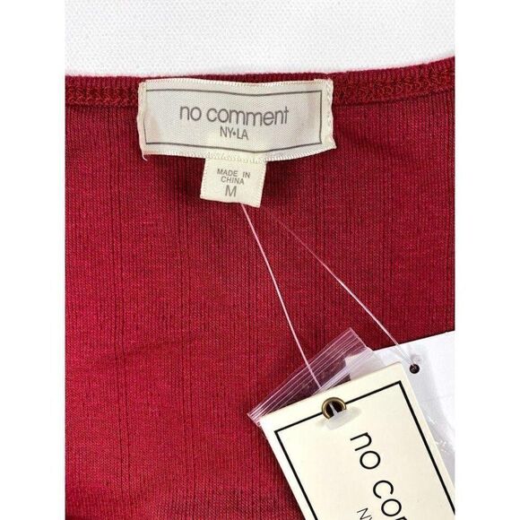 ‎Shirt Top Medium Dark Red Pointelle Button Front - Picture 5 of 8